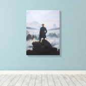 Wanderer über dem Nebelmeer Leinwanddruck (Insitu (Holzboden))