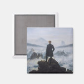 Wanderer über dem Nebelmeer Magnet (Vorderseite/Rückseite)