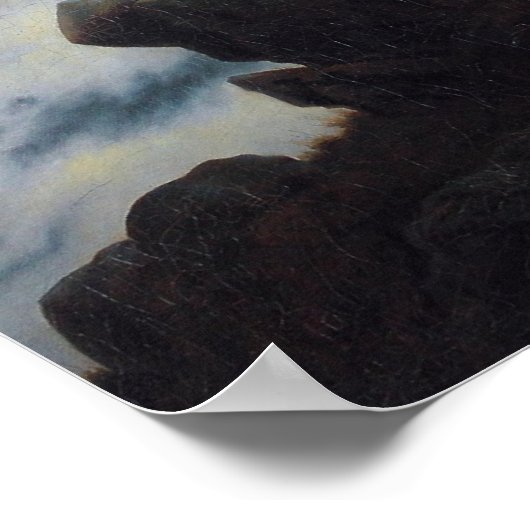 Wanderer über dem Nebelmeer Poster (Ecke)