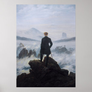 Wanderer über dem Nebelmeer Poster