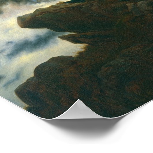 Wanderer über dem Nebelmeer von Caspar Friedrich Poster (Ecke)