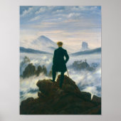 Wanderer über dem Nebelmeer von Caspar Friedrich Poster (Vorne)