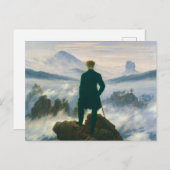 Wanderer über dem Nebelmeer von Caspar Friedrich Postkarte (Vorne/Hinten)