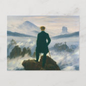Wanderer über dem Nebelmeer von Caspar Friedrich Postkarte (Vorderseite)