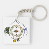 Wanderer Wander Word Cloud Acrylic Schlüsselanhäng Schlüsselanhänger (Rückseite)