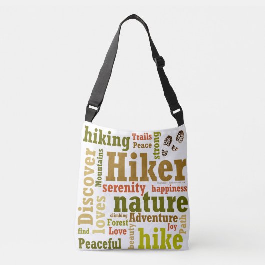 Wanderer Wander-Word Cloud Cross Body Bag Tragetaschen Mit Langen Trägern (Vorderseite)