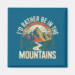 Wanderer Wandern Retro Vintage Ich wäre lieber im Magnet