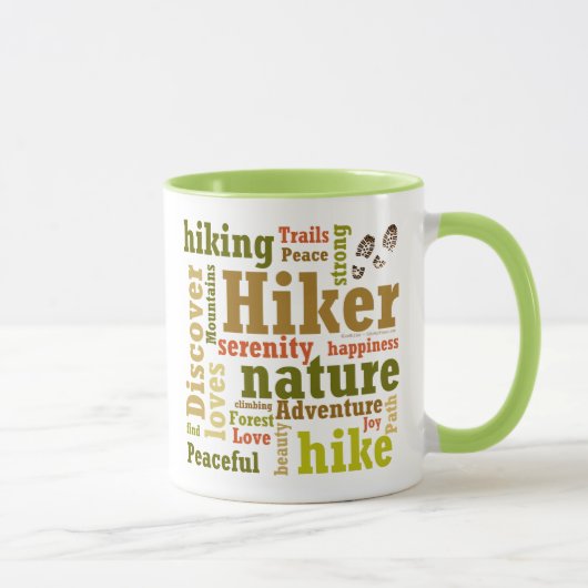 Wanderer Wandern Word Cloud Tasse (Rechts)