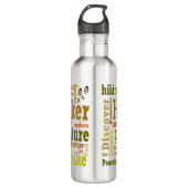 Wanderer Wandern Word Cloud Water Flasche Edelstahlflasche (Vorderseite)