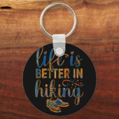 Wanderer zitieren, das Leben ist besser im Wandern Schlüsselanhänger (Vorderseite)