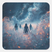 Wanderers in the Cosmic Mist Quadratischer Aufkleber (Vorderseite)