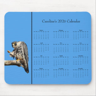 Wanderfalke anpassbarer Kalender 2026 Mousepad