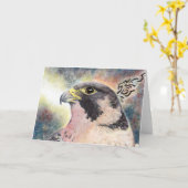 Wanderfalke-Gruß-Karte Karte (Gelbe Blume)