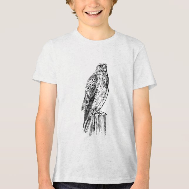 Wanderfalke Jugend Tri-Blend T-Shirt Shirt (Vorderseite)