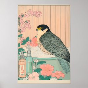 Wanderfalke-Kunstposter Ukiyo-e japanischer Stil Poster