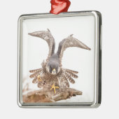 Wanderfalke Silbernes Ornament (Links)