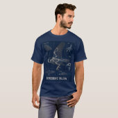 Wanderfalken-Anatomie-Blueprint T-Shirt (Vorne ganz)