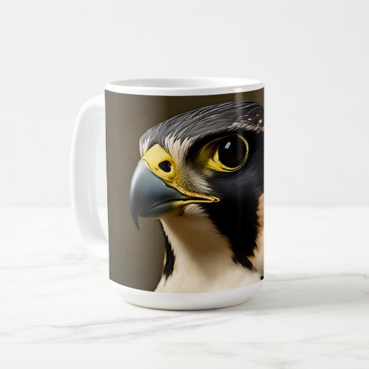 Wanderfalkenporträt Kaffeetasse (Vorderseite Links)
