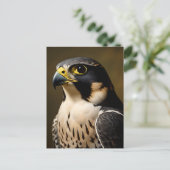 Wanderfalkenporträt Postkarte (Stehend Vorderseite)