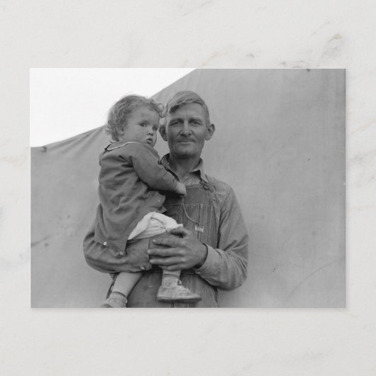 Wanderfamilie während der Pea Harvest — 1939 Postkarte (Vorderseite)