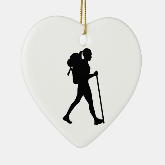 Wanderfrau Keramikornament (Rechts)