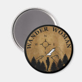 Wanderfrau Wanderung Vintage Magnet (Vorderseite/Rückseite)