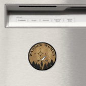 Wanderfrau Wanderung Vintage Magnet (In Situ (Geschirrspüler))
