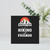 Wanderfreuden sind Wandern mit Freunden Retro Vint Einladung (Stehend Vorderseite)