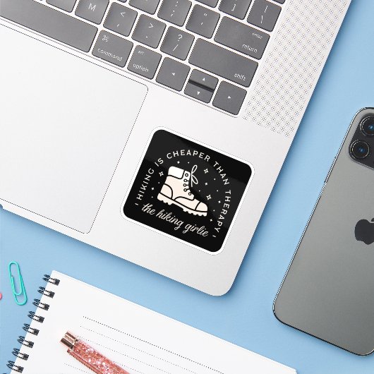 Wanderfreunde zitieren witzige ästhetische Zitate Aufkleber (Laptop mit iPhone)