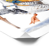 Wandergans mit Rucksack und Binokularfilm Fotodruck (Ecke)