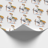 Wandergans mit Rucksack und Binokularfilm Geschenkpapier (Ecke)