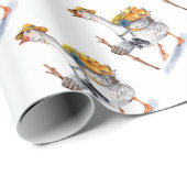 Wandergans mit Rucksack und Binokularfilm Geschenkpapier (Rolleneckpunkt)