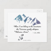 Wandergebirge Universum Flüstern Begrüßung Zuhause Postkarte (Vorne/Hinten)