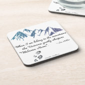 Wandergebirge Universum Flüstern Begrüßung Zuhause Untersetzer (Linke Seite)