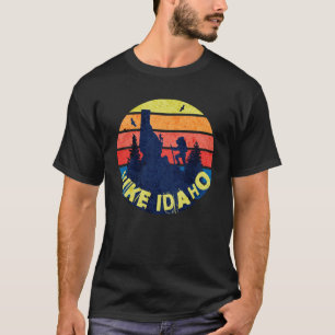 Wandergetriebewanderung Idaho mit Retro-Sonnenunte T-Shirt