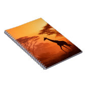 WanderGiraffe Orange Savannah Silhouette Notizblock (Rechte Seite)