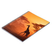 WanderGiraffe Orange Savannah Silhouette Notizblock (Linke Seite)