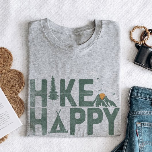 WanderHappy Camper Wandern Personalisiert T-Shirt