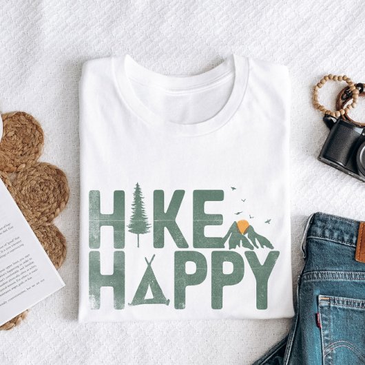 WanderHappy Camper Wandern Personalisiert T-Shirt