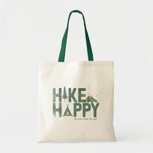 WanderHappy Camper Wandern Personalisiert Tragetasche (Vorne)