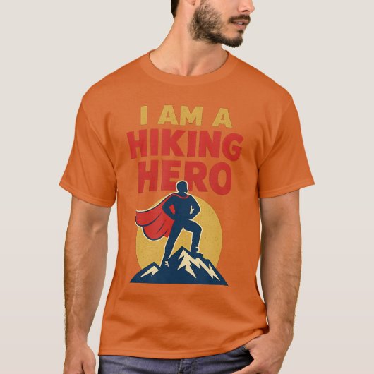 Wanderheld Comic Bergabenteuer Design lustig T-Shirt (Vorderseite)