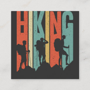 Wanderhemd Abenteuer-Shirt, Vintage Wandern Quadratische Visitenkarte