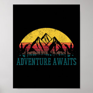 Wanderhemd Vintage Outdoor Berge Natur Camping Poster