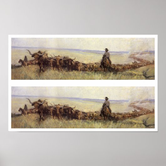 Wanderherd nach Wyoming durch WHD Koerner Poster (Vorne)
