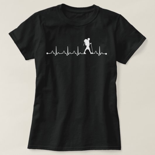 Wanderherz EKG Hiker Lover Pulse EKG 1610 T-Shirt (Design vorne)