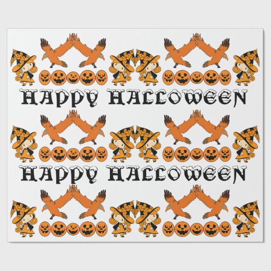 WanderHexensprechende Kürbislaternen Halloween Geschenkpapier (Flach)