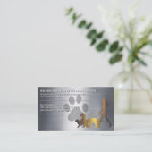 Wanderhunde | Paw | Metallischer Hintergrund Visitenkarte (Stehend Vorderseite)