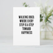 Wanderhunde: wo jeder Schritt ein Schritt in Richt Dankeskarte (Stehend Vorderseite)