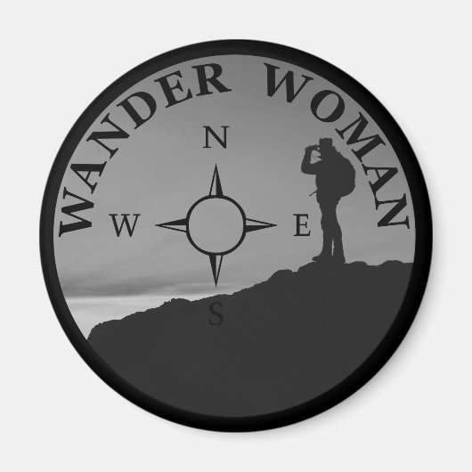 Wanderin Frau Wandern Magnet (Vorne)