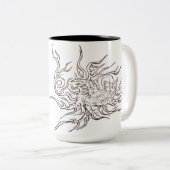 Wandering bird Japanese yokai Design Zweifarbige Tasse (VorderseiteRechts)